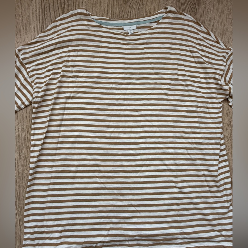 J.Jill Striped Cotton 3/4 Length Sleeve Top- Casual Spring - Picture 3 of 6